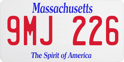 MA license plate 9MJ226