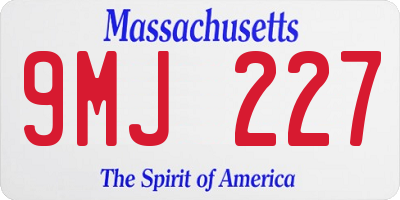 MA license plate 9MJ227