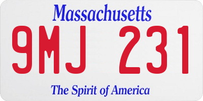 MA license plate 9MJ231