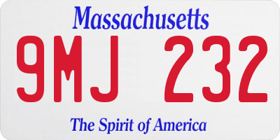 MA license plate 9MJ232