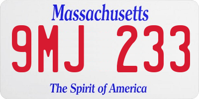 MA license plate 9MJ233