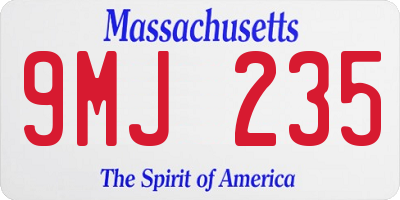 MA license plate 9MJ235