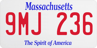 MA license plate 9MJ236
