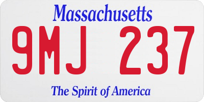 MA license plate 9MJ237