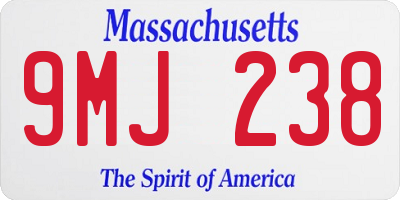 MA license plate 9MJ238