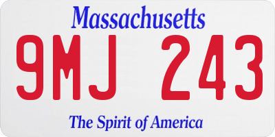 MA license plate 9MJ243