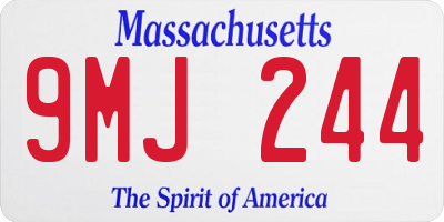 MA license plate 9MJ244