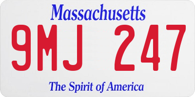 MA license plate 9MJ247