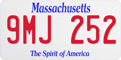MA license plate 9MJ252