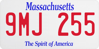 MA license plate 9MJ255