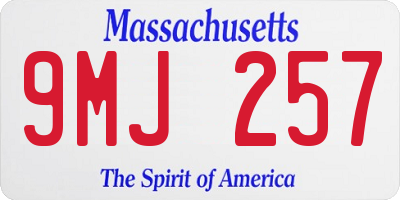 MA license plate 9MJ257