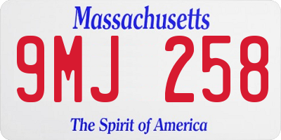 MA license plate 9MJ258