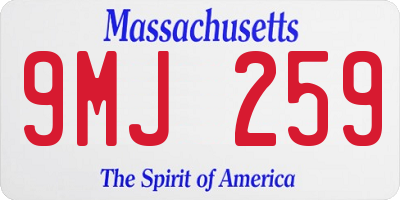 MA license plate 9MJ259