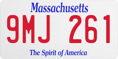 MA license plate 9MJ261