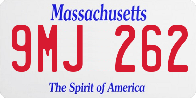 MA license plate 9MJ262