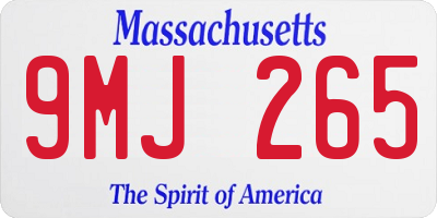 MA license plate 9MJ265