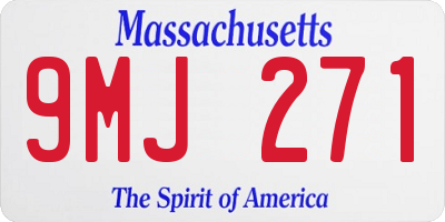 MA license plate 9MJ271