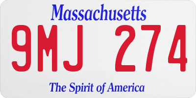 MA license plate 9MJ274
