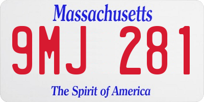 MA license plate 9MJ281