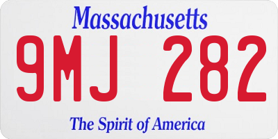 MA license plate 9MJ282