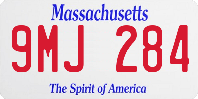 MA license plate 9MJ284