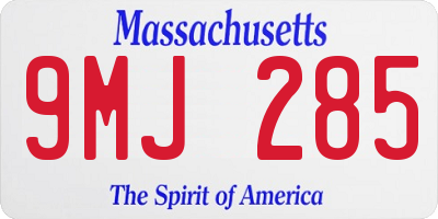 MA license plate 9MJ285