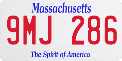 MA license plate 9MJ286