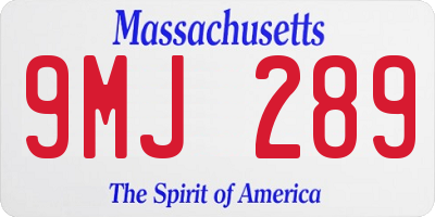 MA license plate 9MJ289
