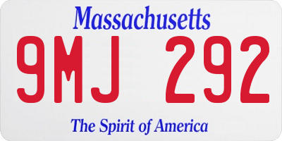 MA license plate 9MJ292