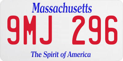 MA license plate 9MJ296