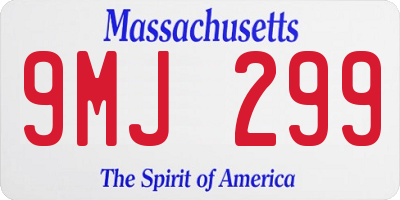 MA license plate 9MJ299