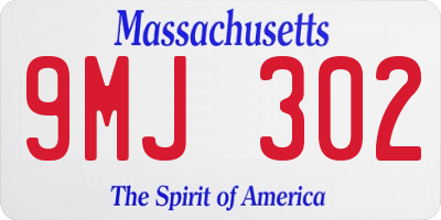 MA license plate 9MJ302