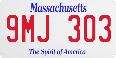 MA license plate 9MJ303