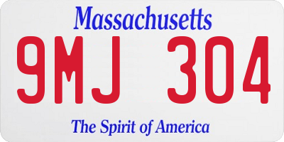 MA license plate 9MJ304