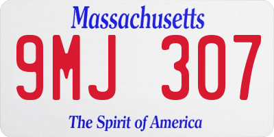 MA license plate 9MJ307