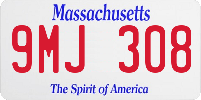 MA license plate 9MJ308