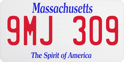 MA license plate 9MJ309