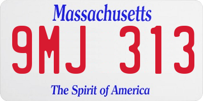 MA license plate 9MJ313