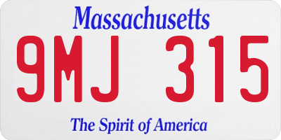 MA license plate 9MJ315