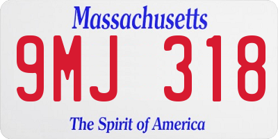 MA license plate 9MJ318