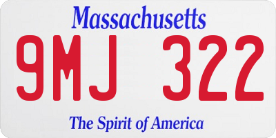 MA license plate 9MJ322