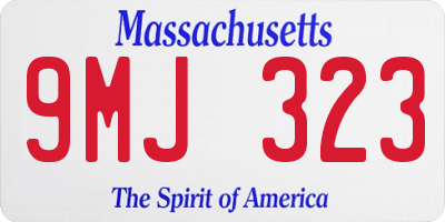 MA license plate 9MJ323