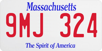 MA license plate 9MJ324