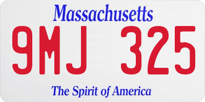 MA license plate 9MJ325