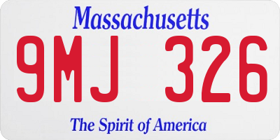 MA license plate 9MJ326