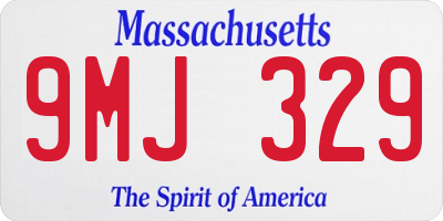 MA license plate 9MJ329