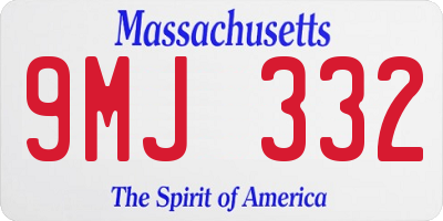 MA license plate 9MJ332