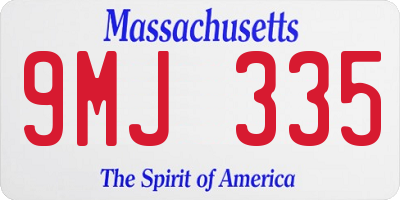 MA license plate 9MJ335