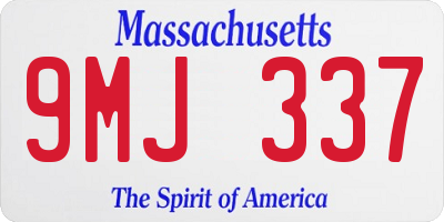 MA license plate 9MJ337