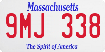 MA license plate 9MJ338